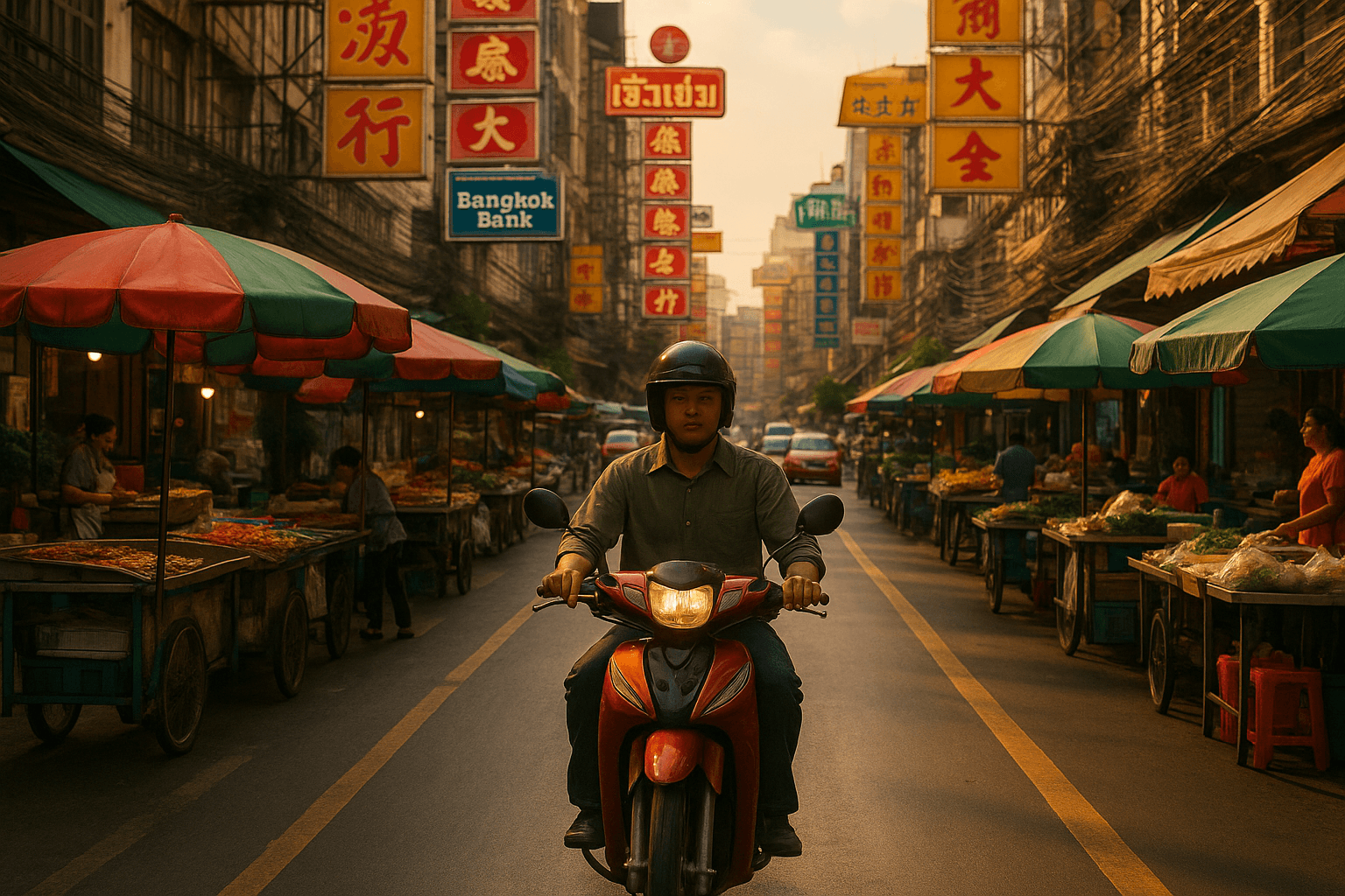 Explore Bangkok's vibrant streets on a motorbike