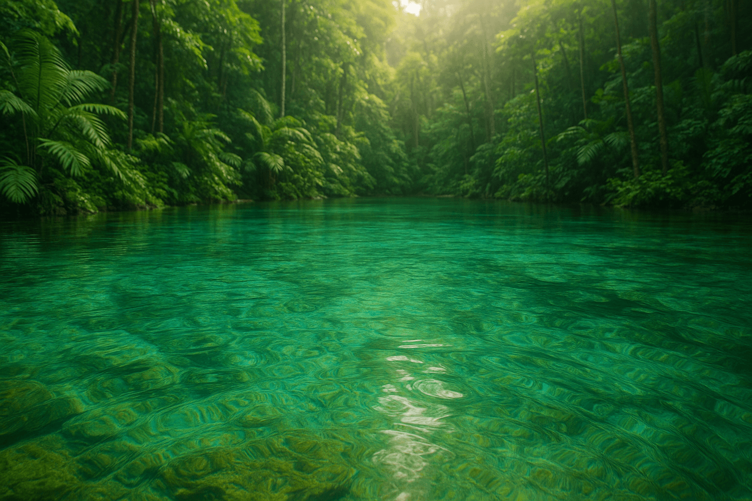 Emerald Pool in Krabi surrounded by lush forest