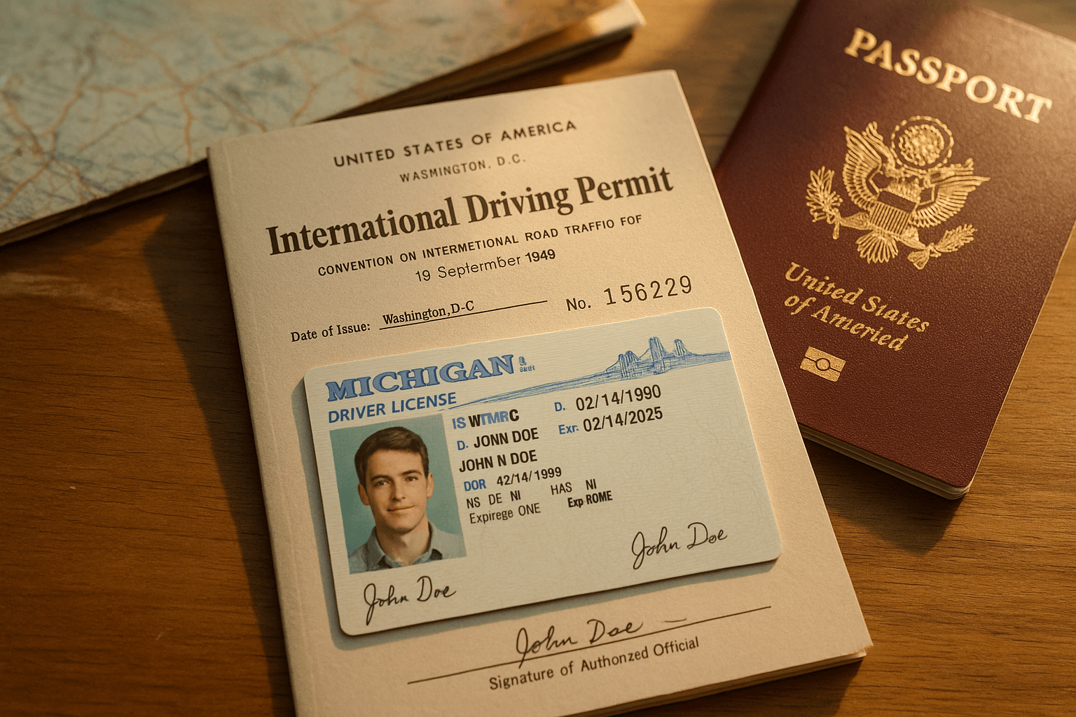 International Driving Permit for Thailand with travel essentials