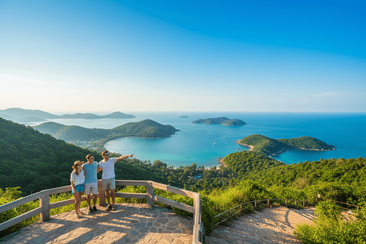 Breathtaking viewpoint over Phuket coastline.