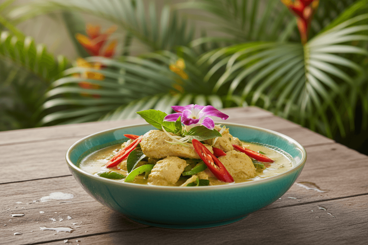 Vibrant Thai dish showcasing rich colors and textures