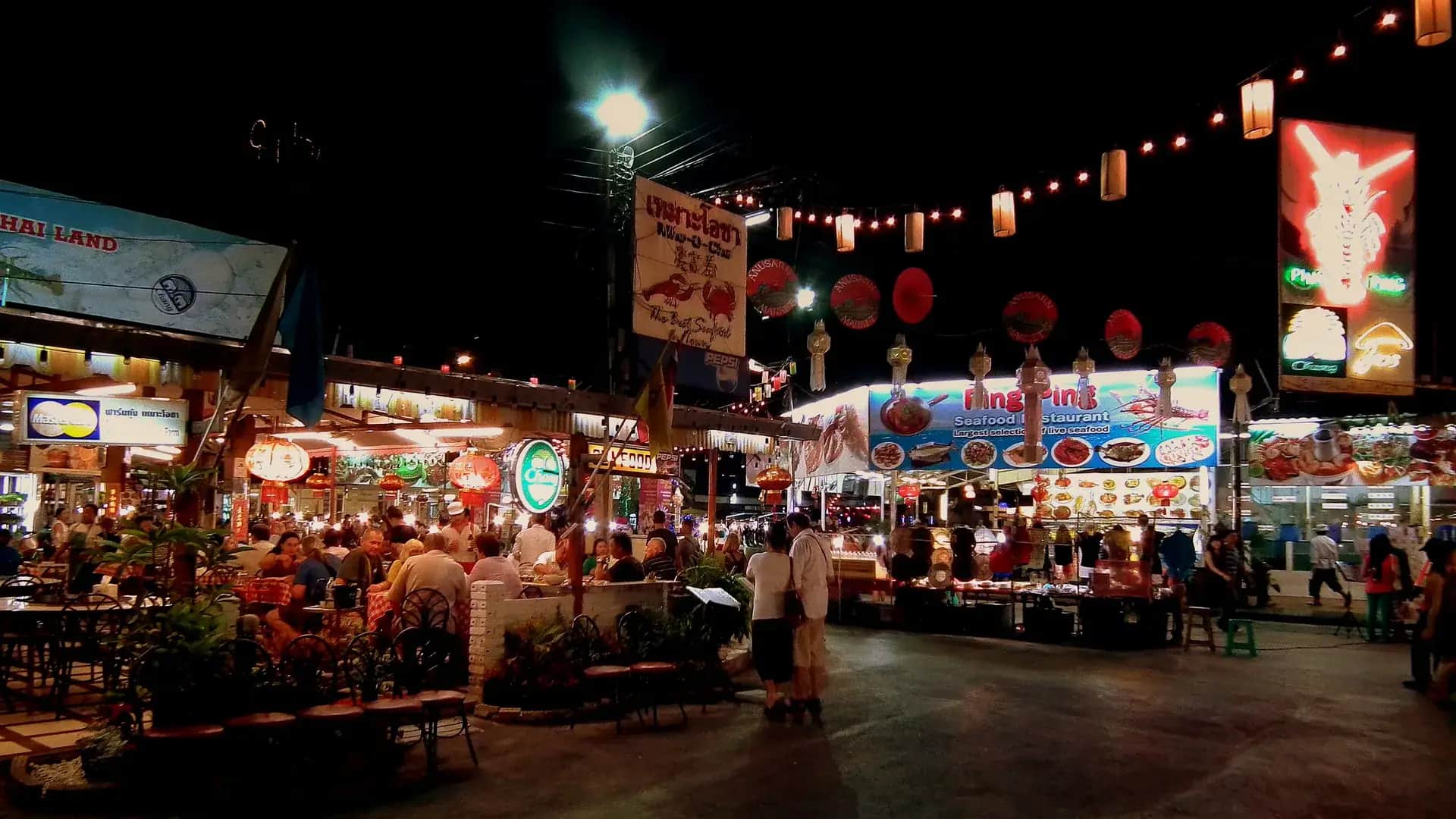 Chang Klan Night Bazaar archway in Chiang Mai, Thailand