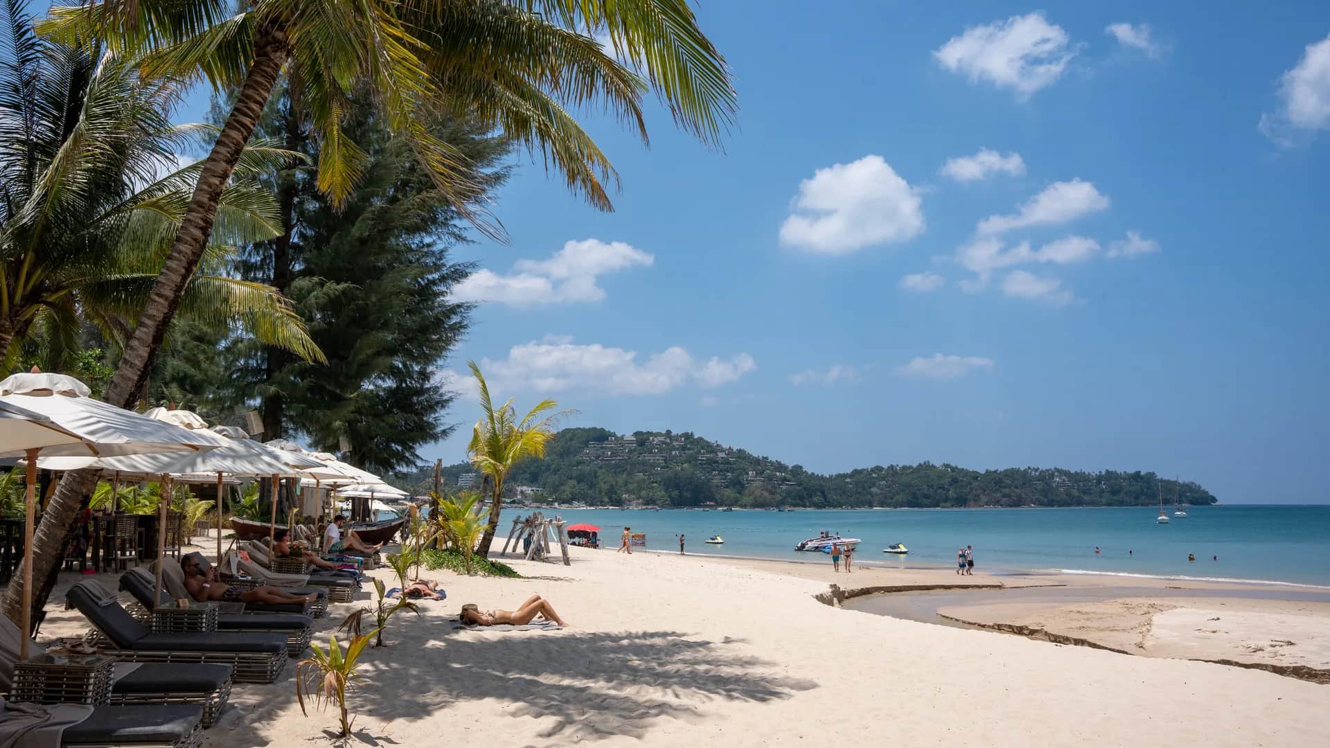 Bang Tao Beach with Laguna Phuket resort cluster in Phuket, Thailand